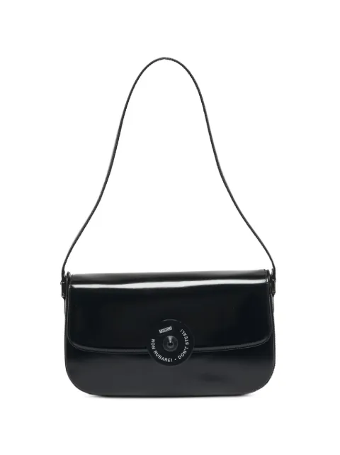 Moschino Pre-Owned glossy leather shoulder bag Black 1286428