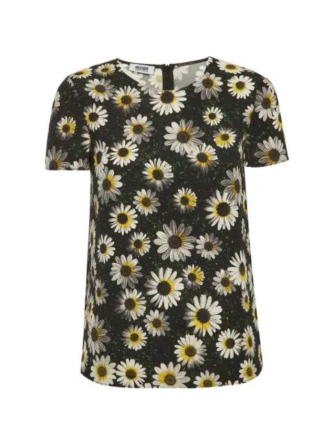Moschino Pre-Owned daisy-print short-sleeve T-shirt Black 1332889