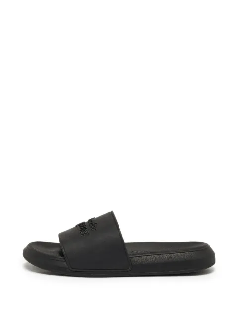 Alexander McQueen Pre-Owned logo-embossed slides Black 1275509