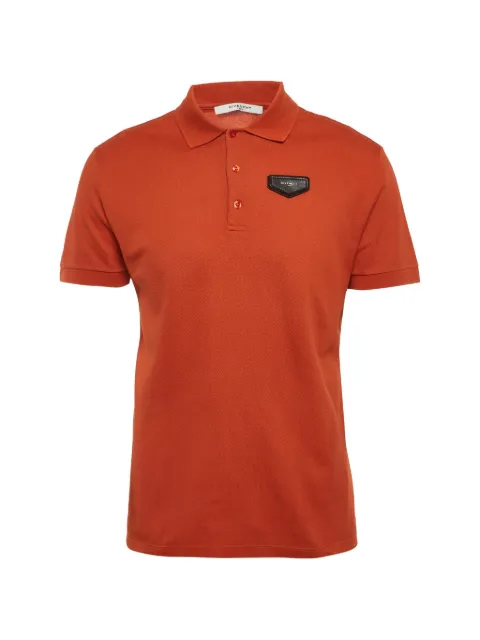 Givenchy Pre-Owned logo-patch short-sleeve polo shirt Orange 1281610