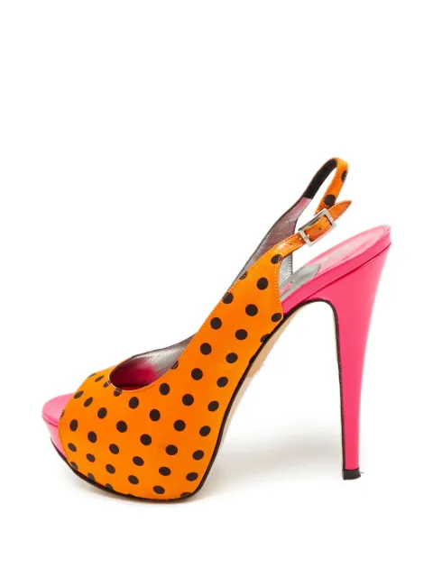 Gina polka-dot satin heeled sandals Gold 1286954