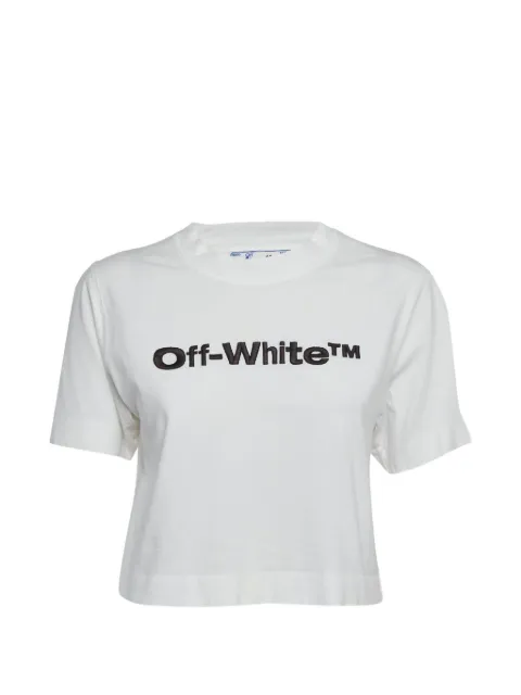 Off-White Pre-Owned logo-embroidered T-shirt White 1288669