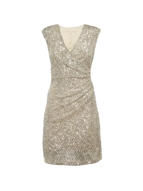 Maje mini Wrap sequinned dress Silver 1333650