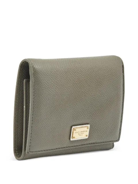 Dolce & Gabbana Pre-Owned logo-plaque tri-fold wallet Grey 1318039