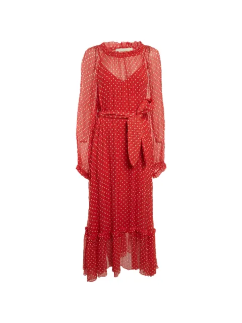 ZIMMERMANN polka-dot ruffled midi dress Red 1267152
