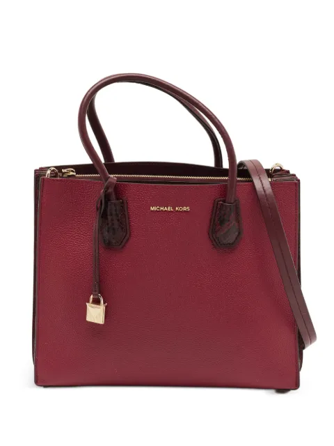 Michael Kors Vintage Mercer snakeskin-effect tote bag Red 1328298