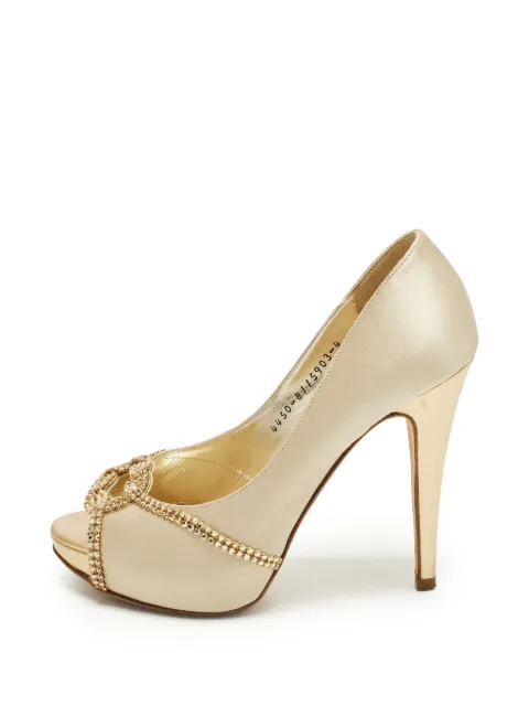 Gina Crystal-embellished platform pumps Neutrals 1288775