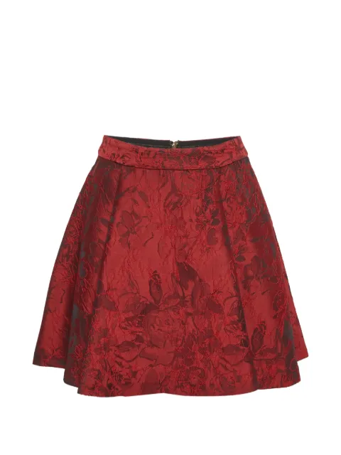 alice + olivia floral-jacquard flared mini skirt Red 1285602