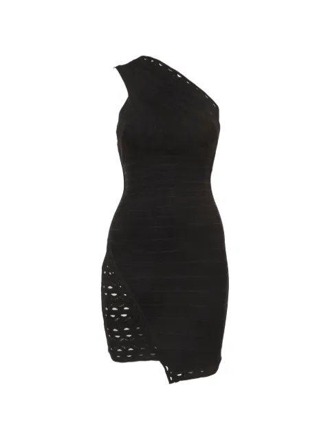 Hervé Léger Pre-Owned one-shoulder bandage mini dress Black 1301560