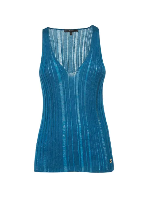 Gucci Pre-Owned rib-knit tank top Blue 1292530