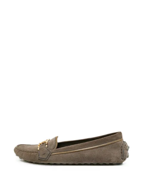 Louis Vuitton Pre-Owned LV zip-detail loafers Grey 1300427