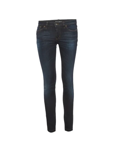 Dolce & Gabbana Pre-Owned logo plaque skinny jeans Blue 1289202