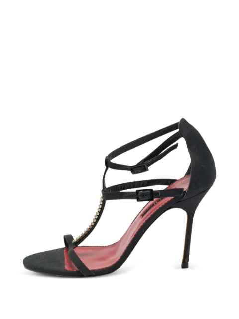 Carolina Herrera Vintage crystal-embellished ankle-strap sandals Black 1279160