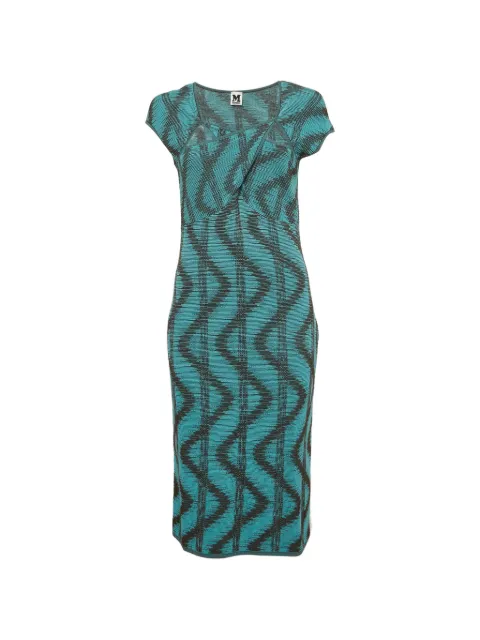 Missoni Pre-Owned zigzag-pattern knit midi dress Blue 1292950