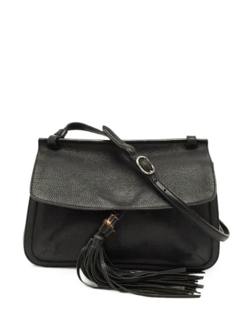 Gucci Pre-Owned Bamboo Daily leather shoulder bag Black 1269286
