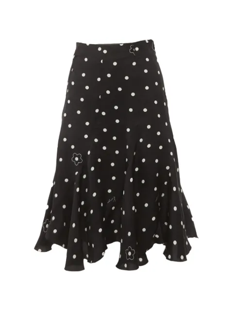 Kenzo Pre-Owned polka-dot flared midi skirt Black 1280484