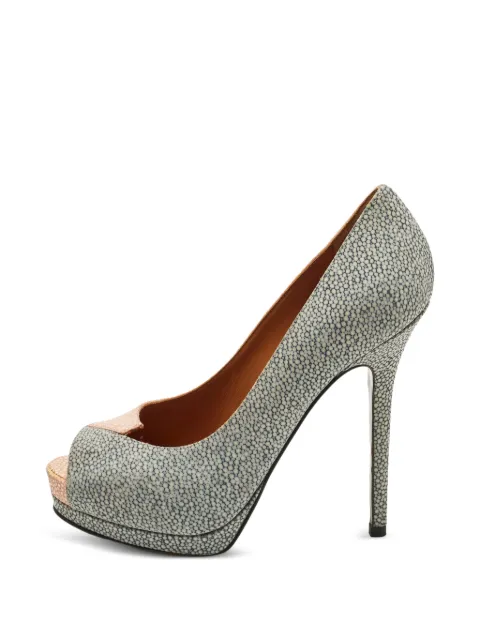 Fendi Pre-Owned Fendista peep-toe pumps Grey 1282916