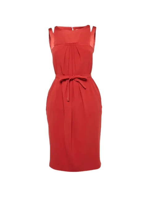 Paule Ka pleated belted dress Red 1266947