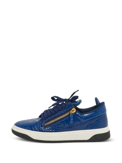 Giuseppe Zanotti Vintage croc-embossed side-zip sneakers Blue 1268817