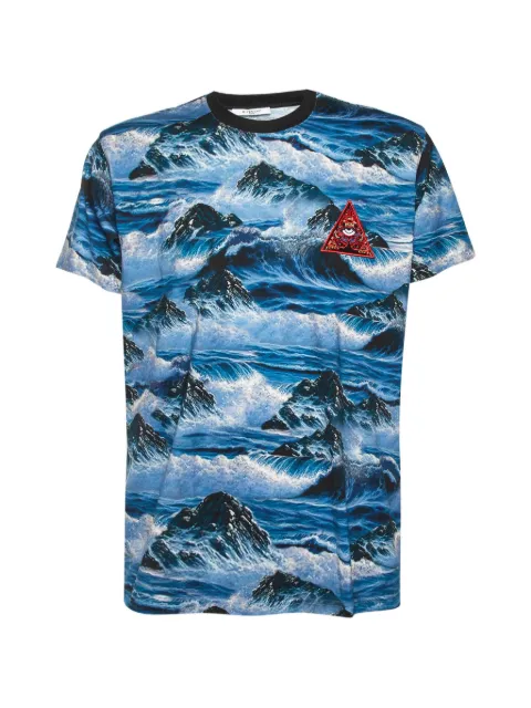 Givenchy Pre-Owned Ocean Wave-print T-shirt Blue 1353194
