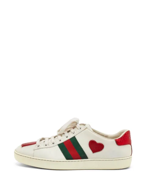 Gucci Pre-Owned Ace Heart sneakers Neutrals 1344482