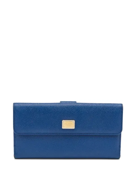 Dolce & Gabbana Pre-Owned logo-plaque leather wallet Blue 1349510