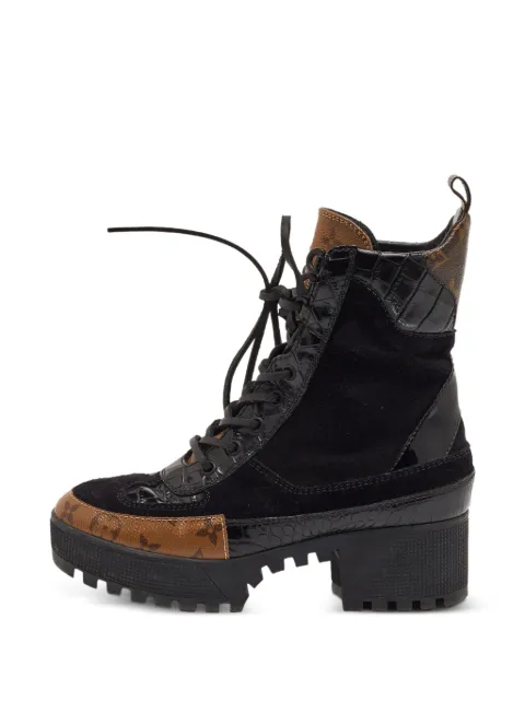 Louis Vuitton Pre-Owned Laureate Monogram combat boots Black 1357327