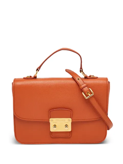 Miu Miu Pre-Owned Madras push-lock handbag Orange 1287904