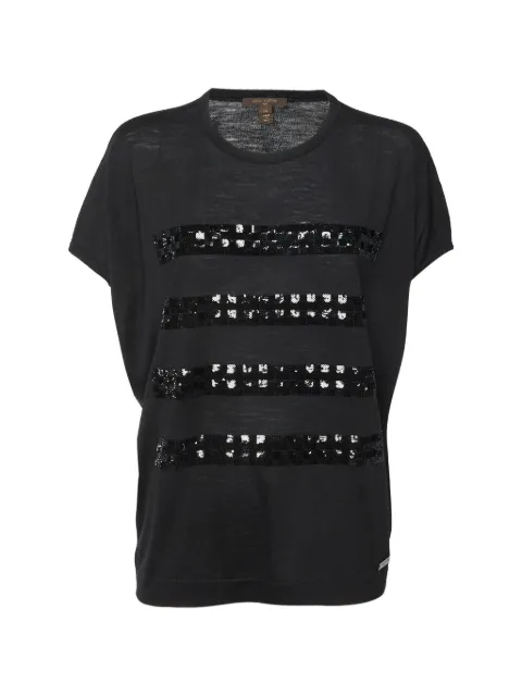 Louis Vuitton Pre-Owned sequin-embellished T-shirt Black 1358676