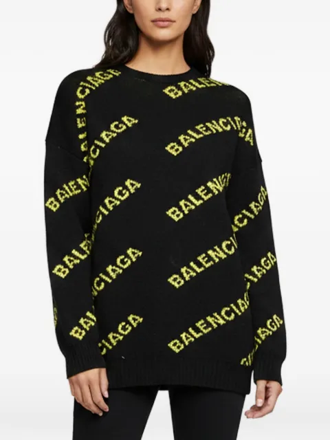 Balenciaga Pre-Owned logo intarsia sweater Black 1356855