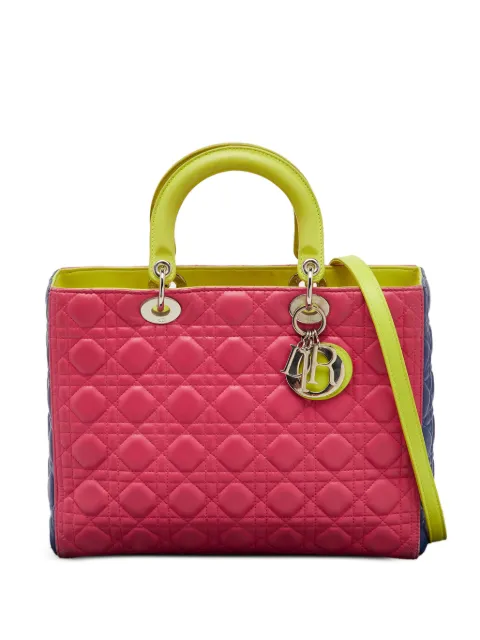 Christian Dior Pre-Owned 2013 large Lady Dior two-way handbag Pink 1232129