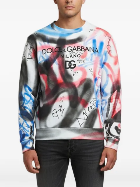 Dolce & Gabbana Pre-Owned graffiti-print jersey sweatshirt White 1358817