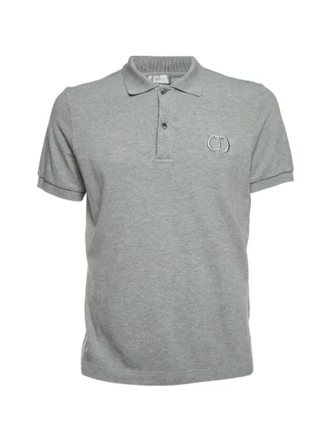 Christian Dior Pre-Owned logo-embroidered piqué polo shirt Grey 1352720