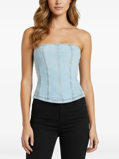 Balmain Pre-Owned paneled zip-up corset Blue 1356005