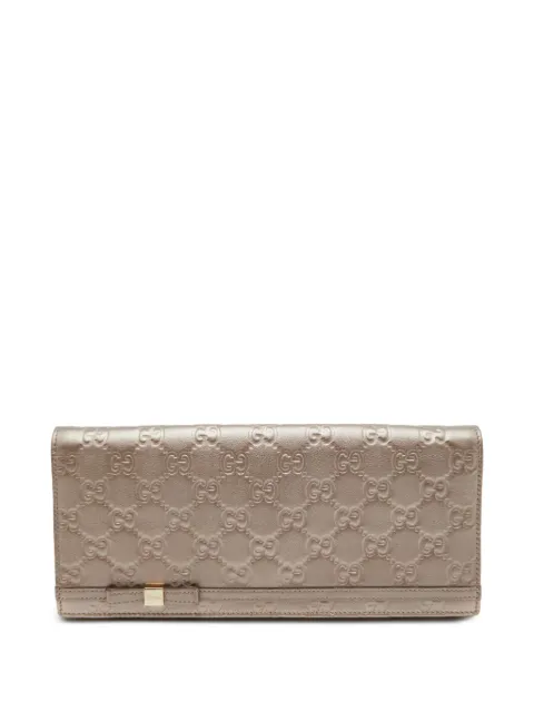 Gucci Pre-Owned Mayfair Guccissima bow continental wallet Pink 1351604