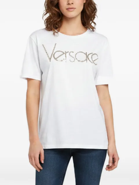 Versace Pre-Owned logo-embellished T-shirt White 1355508