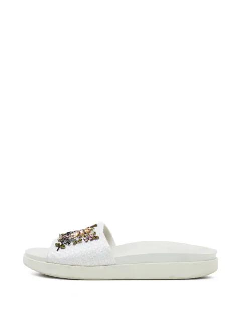 Le Silla crystal-embellished woven sandals White 1359939