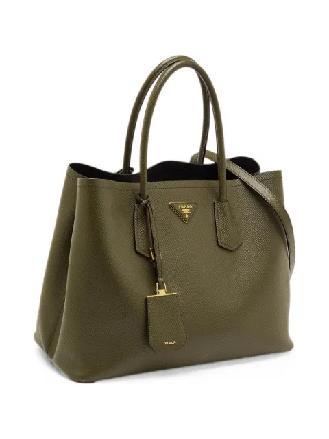 Prada Pre-Owned medium double-handle tote bag Green 1291740