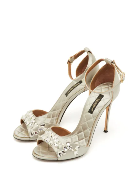 Dolce & Gabbana Pre-Owned crystal-embellished ankle-strap sandals Silver 1252393