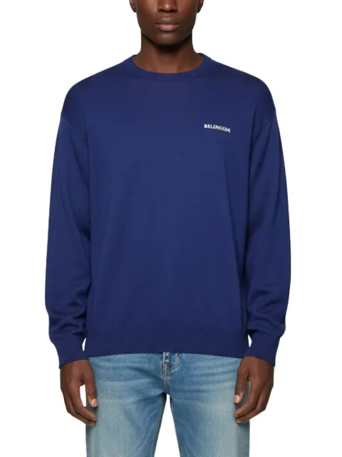 Balenciaga Pre-Owned Political Campaign logo-embroidered sweater Blue 1357943