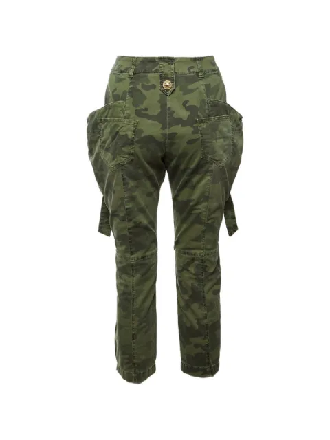 Balmain Pre-Owned camo-print biker cargo pants Green 1342069