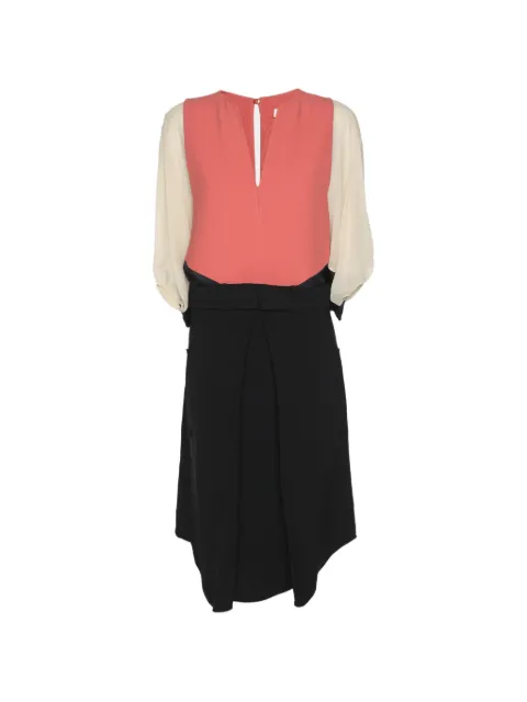 Chloé Pre-Owned color-block midi dress Black 1203017