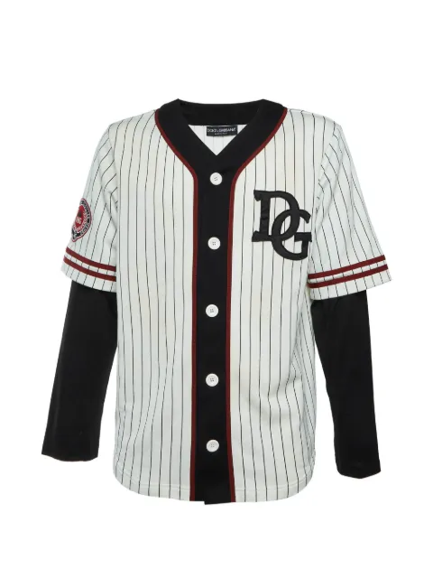 Dolce & Gabbana Pre-Owned layered striped baseball shirt White 1356777
