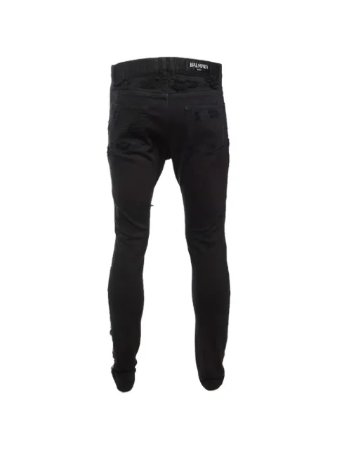 Balmain Pre-Owned distressed skinny jeans Black 1353314