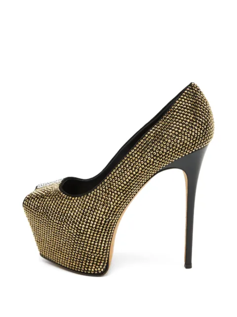 Giuseppe Zanotti Vintage Liza crystal-embellished pumps Gold 1350964