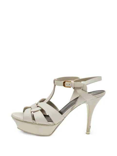 Saint Laurent Pre-Owned Tribute platform sandals White 1351642