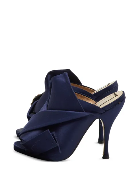 Nº21 Raso Knot crystal-embellished mules Blue 1221460