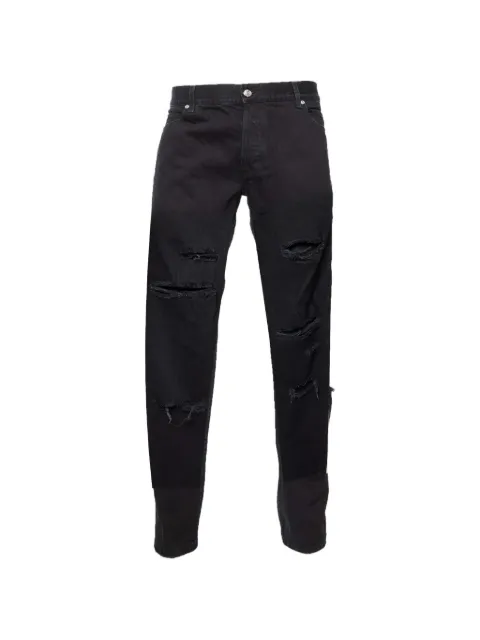 Balmain Pre-Owned distressed ripped jeans Black 1353330