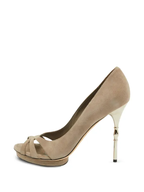 Gucci Pre-Owned Bamboo heel open-toe pumps Neutrals 1097997