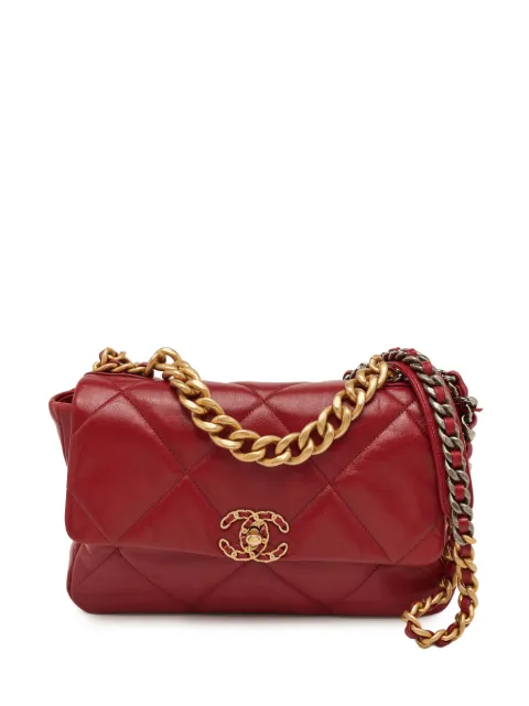 CHANEL Pre-Owned 2020 large Chanel 19 quilted shoulder bag Red 1279776